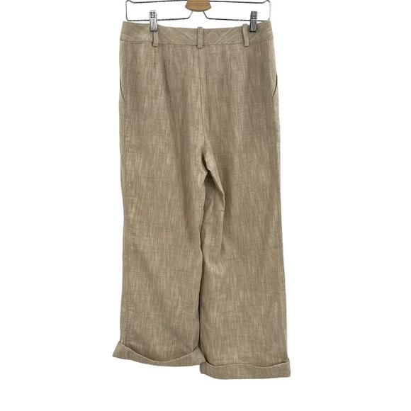 St. John Sport Khaki Cuffed Trouser Pants Linen Blend Size‎ 8 - Picture 3 of 7
